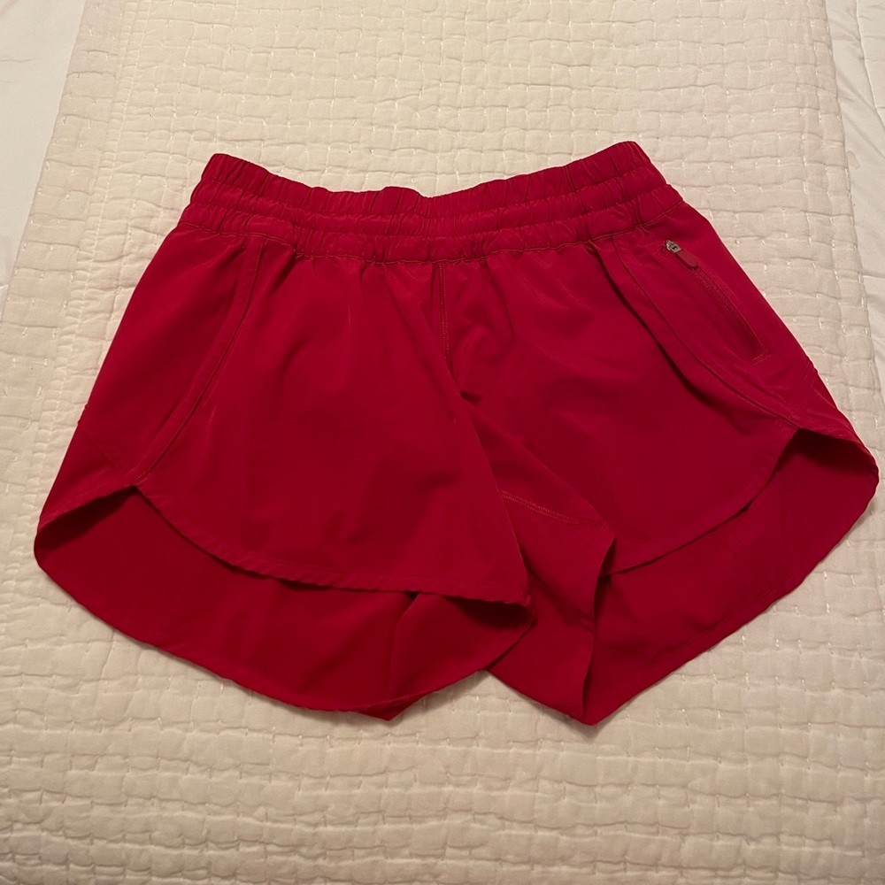Lululemon red running shorts